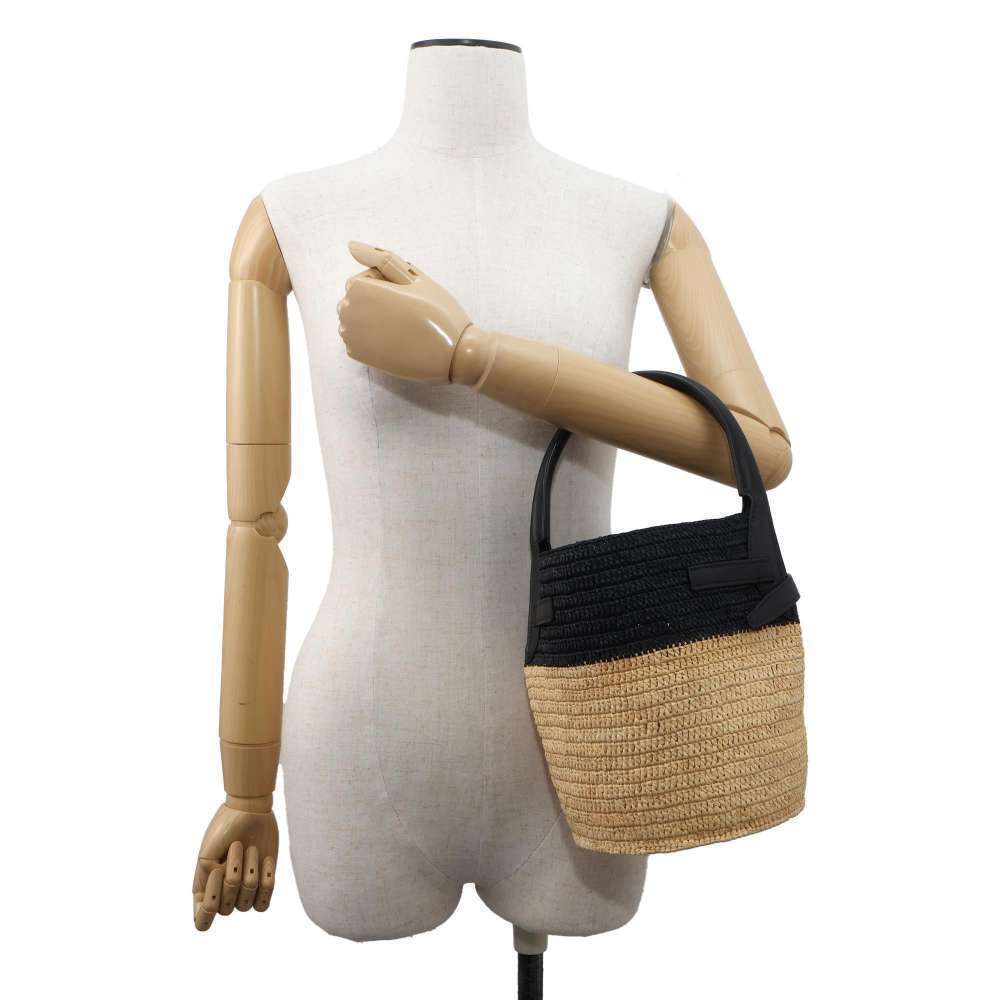 Celine handbag bag bucket raffia shoulder black basket - Picture 4 of 8